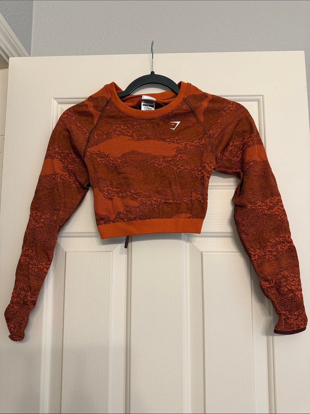 Gymshark Rust Orange Seamless Long Sleeve Crop Top
